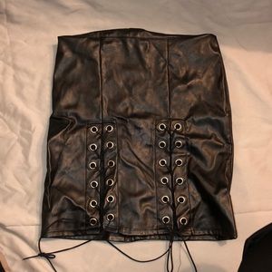 Black Leather mini Skirt